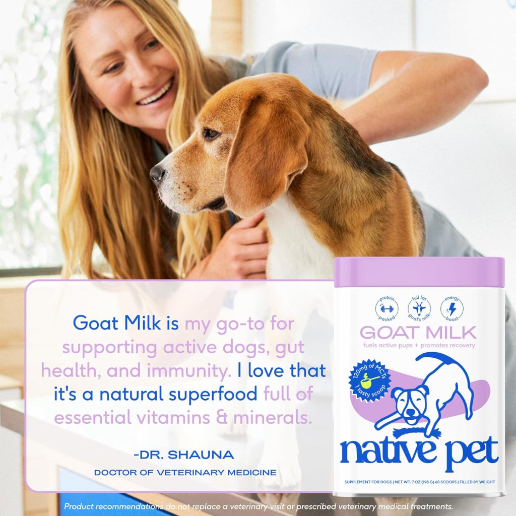 Native Pet Goat Milk Powder Recovery & Energy Support For Active Dogs