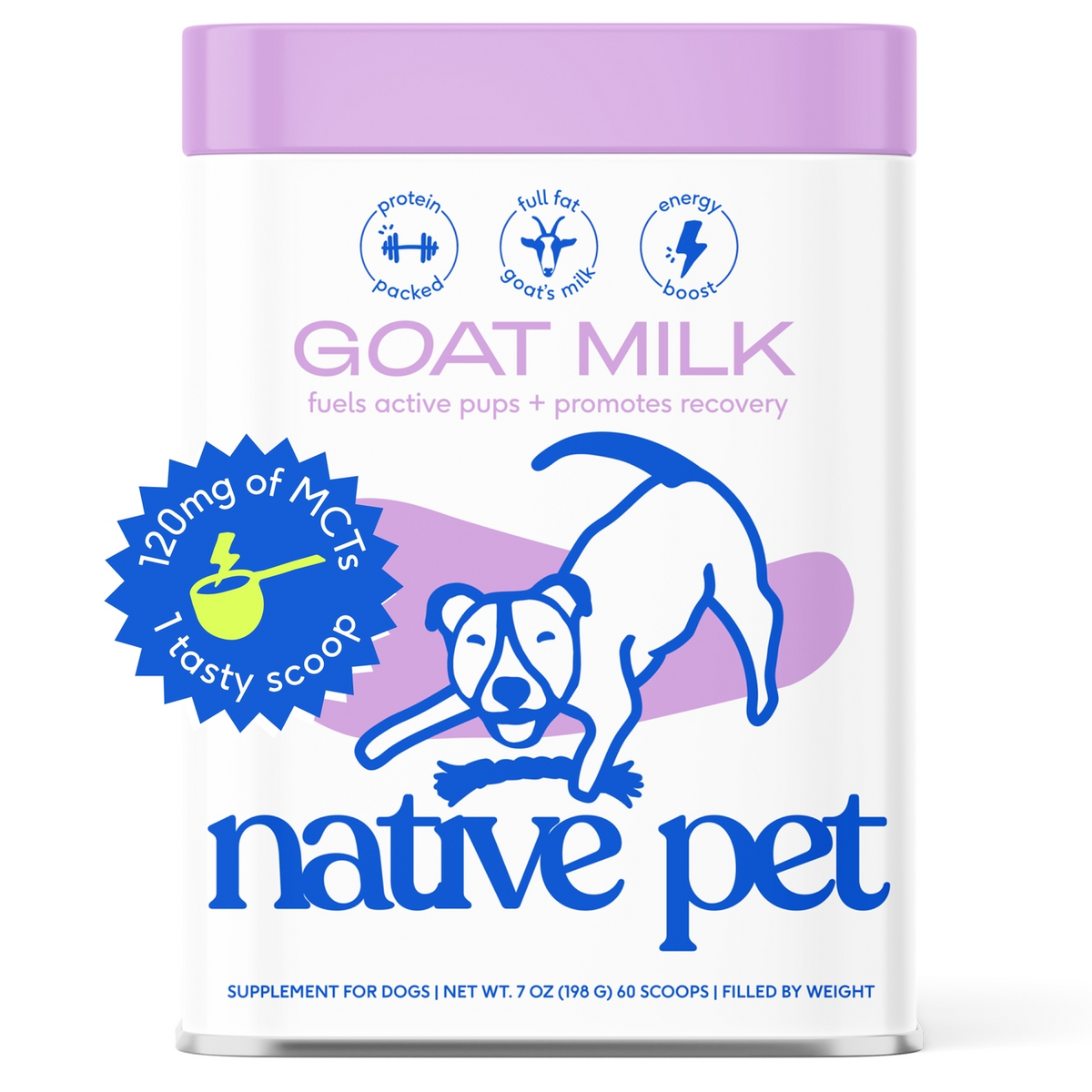 Native Pet Goat Milk Powder Recovery & Energy Support For Active Dogs