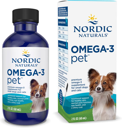 Nordic Naturals Omega-3 Pet Oil Supplements For Cats & Small Breed Dogs, 2-oz