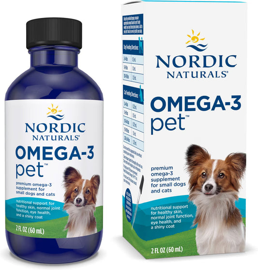 Nordic Naturals Omega-3 Pet Oil Supplements For Cats & Small Breed Dogs, 2-oz