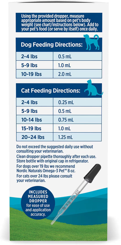 Nordic Naturals Omega-3 Pet Oil Supplements For Cats & Small Breed Dogs, 2-oz