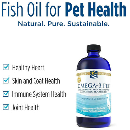 Nordic Naturals Omega-3 Pet Oil Supplements For Cats & Small Breed Dogs, 2-oz