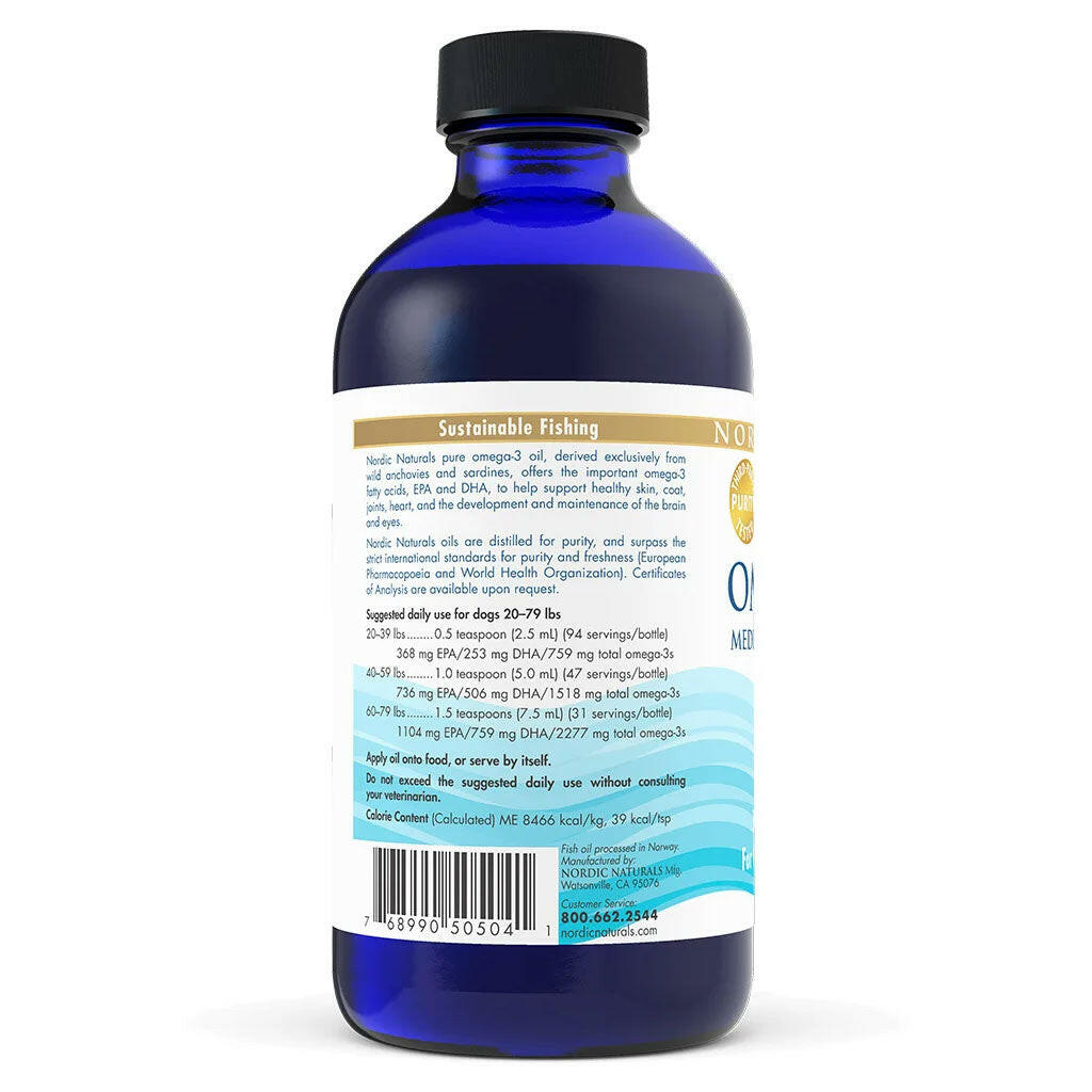 Nordic Naturals Omega-3 Pet Oil Supplements For Medium to Large Breed Dogs, 8-oz