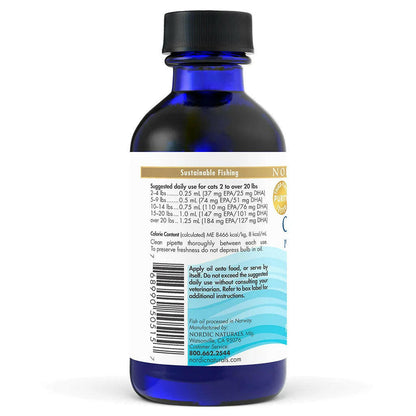 Nordic Naturals Omega-3 Pure Fish Oil Supplement for Cats, 2-oz