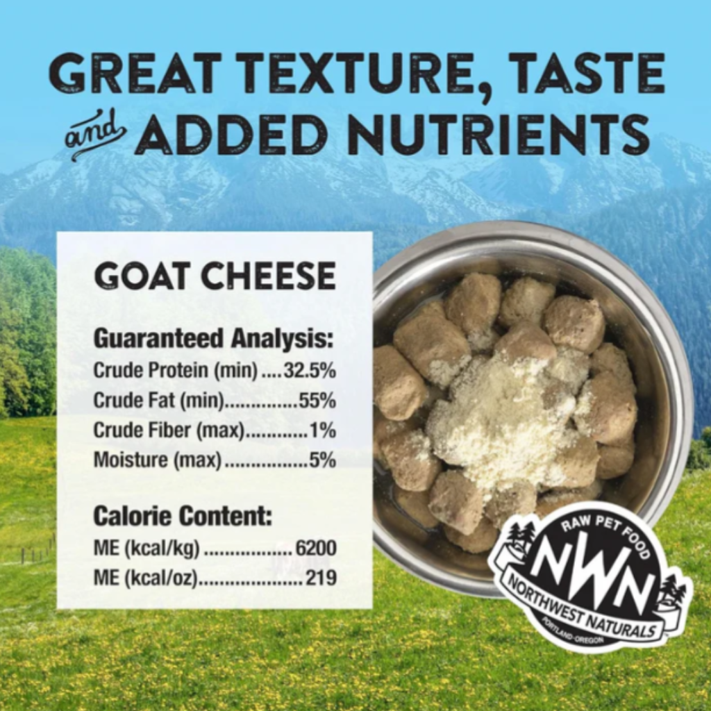 Northwest Naturals Freeze-Dried Goat Cheese Functional Topper for Dogs & Cats (4.5 oz)