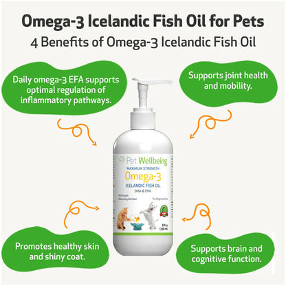Omega-3 Daily Wellness - Skin, Joint, Brain, and Heart Health For Dogs & cats (8 oz)