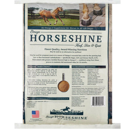 Omega Fields Horseshine Hoof, Skin & Coat Powder Supplement for Horses