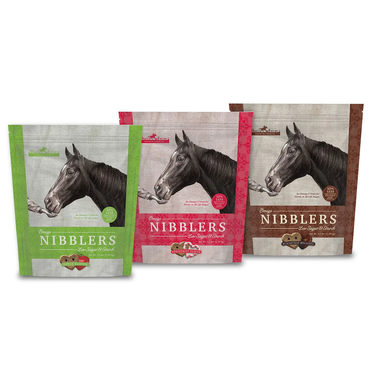Omega Fields Nibblers Low Sugar & Starch Apple Flavor Treats for Horses (3.5 LB)