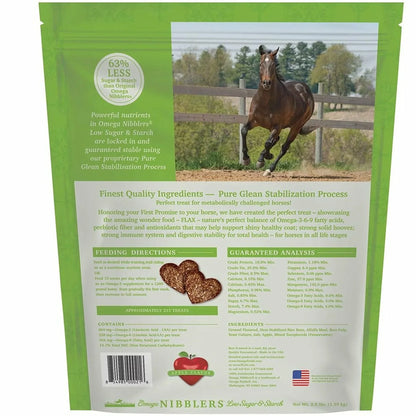 Omega Fields Nibblers Low Sugar & Starch Apple Flavor Treats for Horses (3.5 LB)