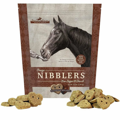 Omega Fields Nibblers Low Sugar & Starch Blackstrap Molasses Flavor Treats for Horses (3.5 LB)