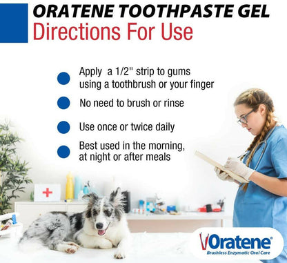 Oratene Brushless Maintenance Toothpaste Gel for Dogs & Cats (2.5oz)