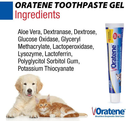 Oratene Brushless Maintenance Toothpaste Gel for Dogs & Cats (2.5oz)
