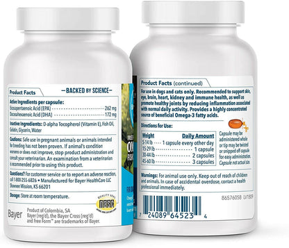 Pet Protect Free Form Omega-3 Fish Oil for Small Dogs and Cats (60 capsules)