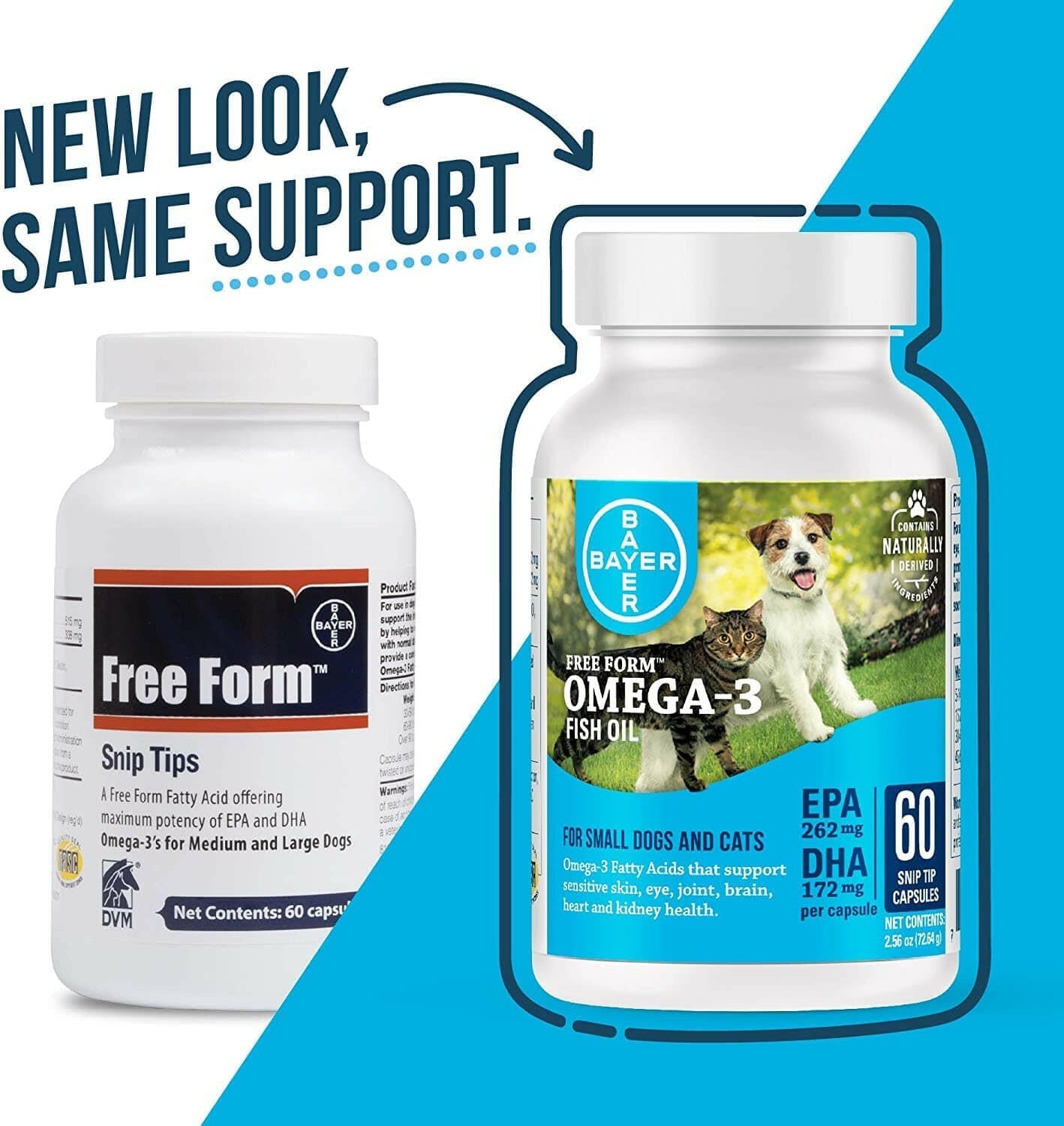 Pet Protect Free Form Omega-3 Fish Oil for Small Dogs and Cats (60 capsules)