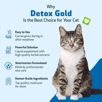Pet Wellbeing Detox Gold for Cats, 2-oz