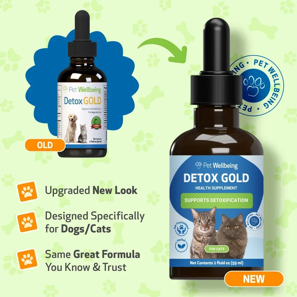 Pet Wellbeing Detox Gold for Cats, 2-oz