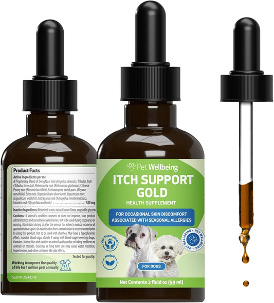 Pet Wellbeing Itch Support Gold - For Allergy-Related Itch in Dogs