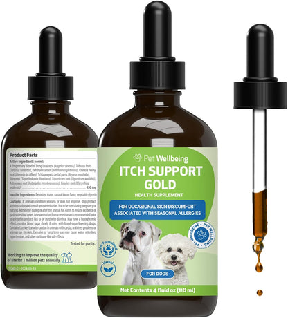 Pet Wellbeing Itch Support Gold - For Allergy-Related Itch in Dogs