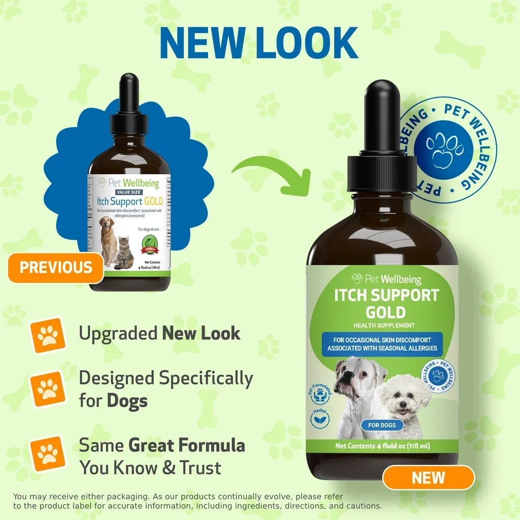 Pet Wellbeing Itch Support Gold - For Allergy-Related Itch in Dogs