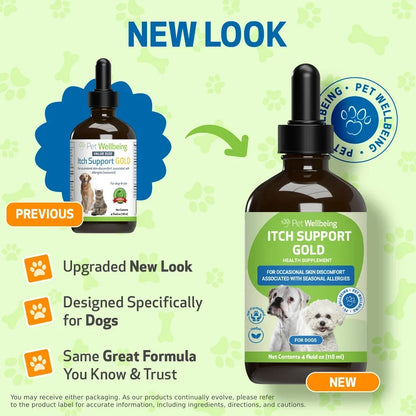 Pet Wellbeing Itch Support Gold - For Allergy-Related Itch in Dogs