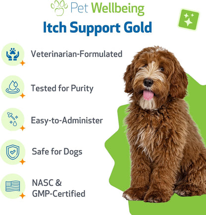 Pet Wellbeing Itch Support Gold - For Allergy-Related Itch in Dogs