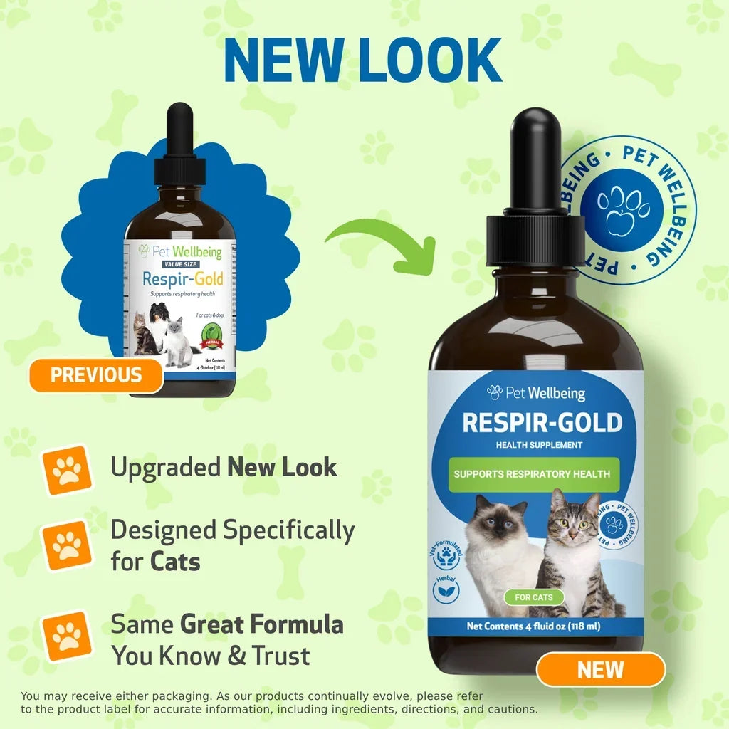 Pet Wellbeing Respir-Gold for Easy Breathing in Cats, 2-oz