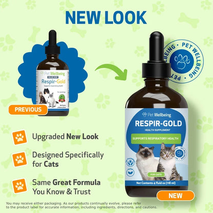 Pet Wellbeing Respir-Gold for Easy Breathing in Cats, 2-oz