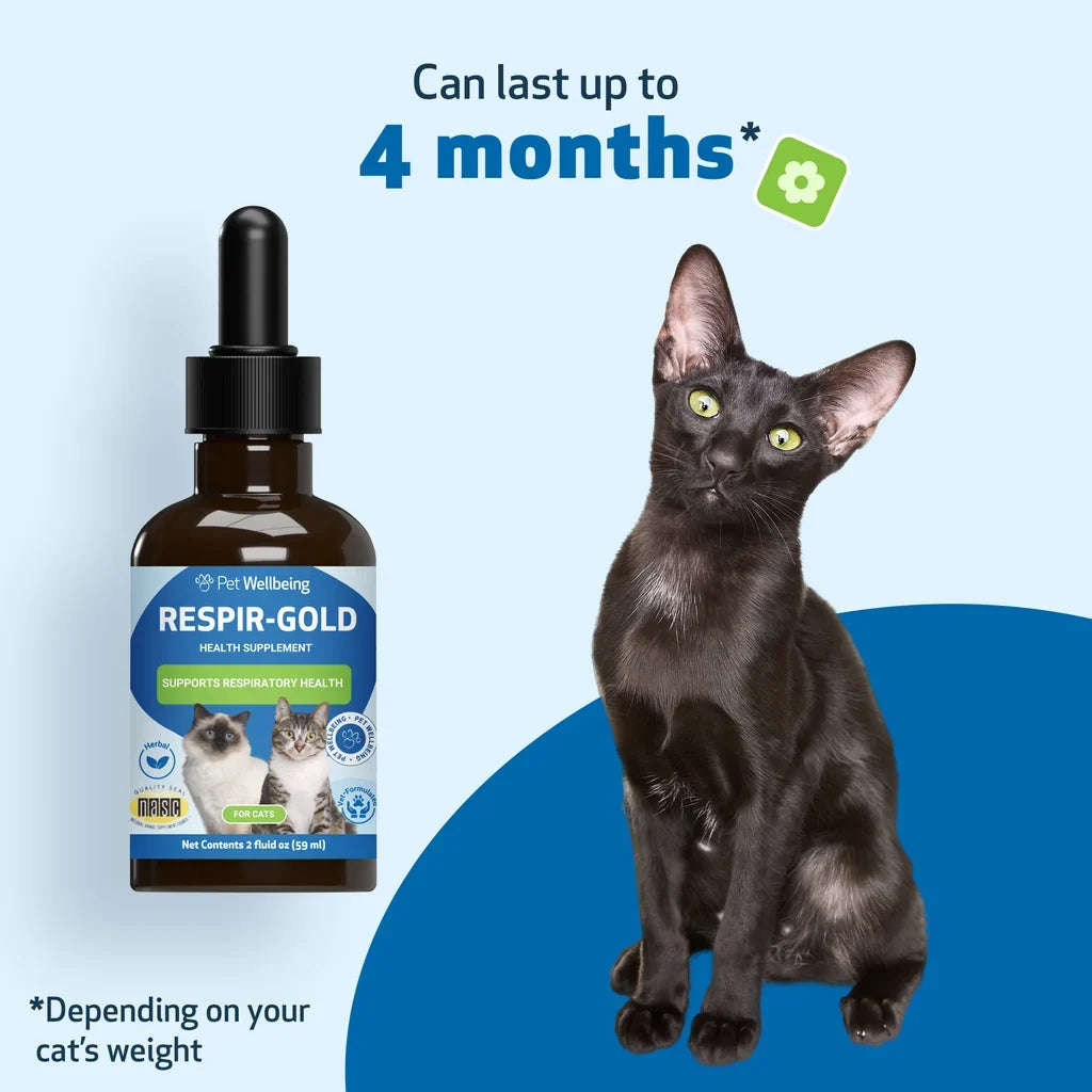 Pet Wellbeing Respir-Gold for Easy Breathing in Cats, 2-oz