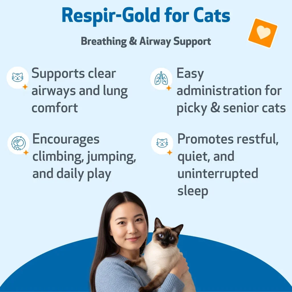 Pet Wellbeing Respir-Gold for Easy Breathing in Cats, 2-oz
