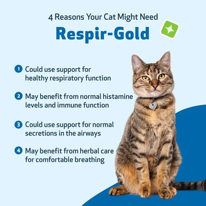Pet Wellbeing Respir-Gold for Easy Breathing in Cats, 2-oz