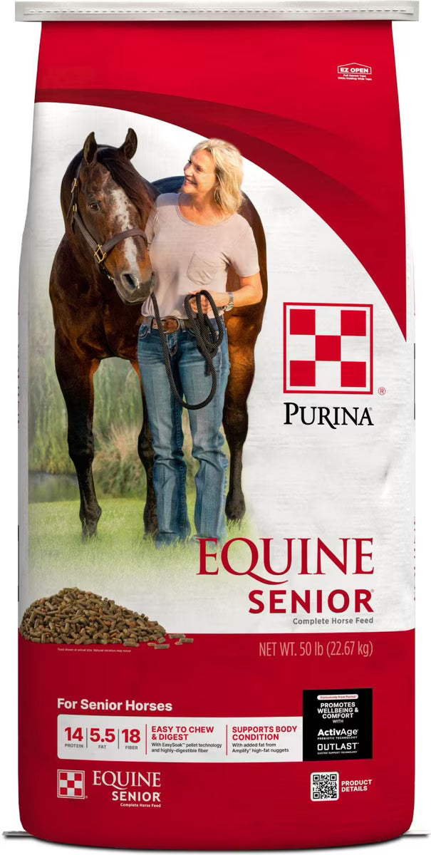 Purina Equine Senior Horse Feed, 50-lb