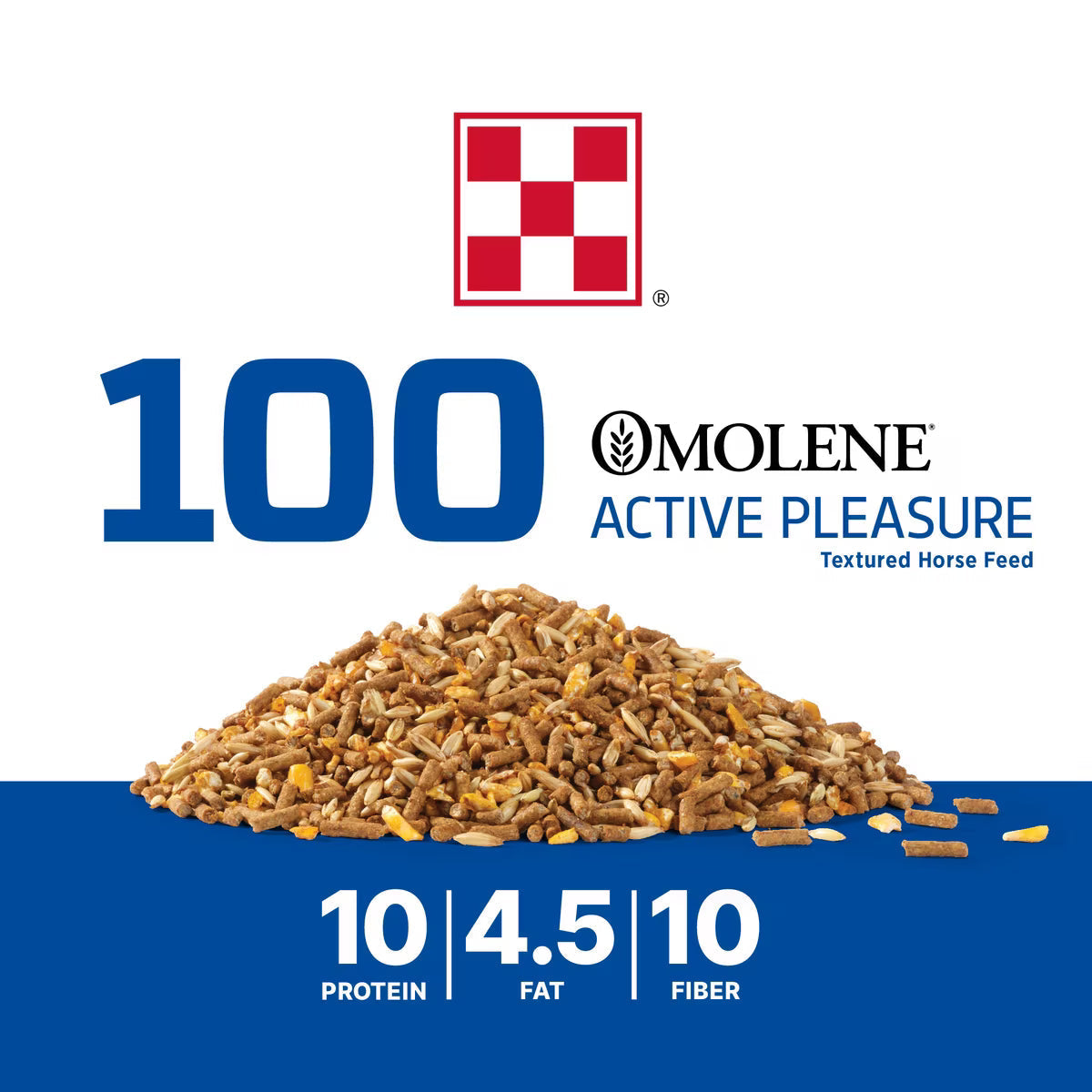 Purina Omolene 100 Active Pleasure Horse Feed, 50-lb
