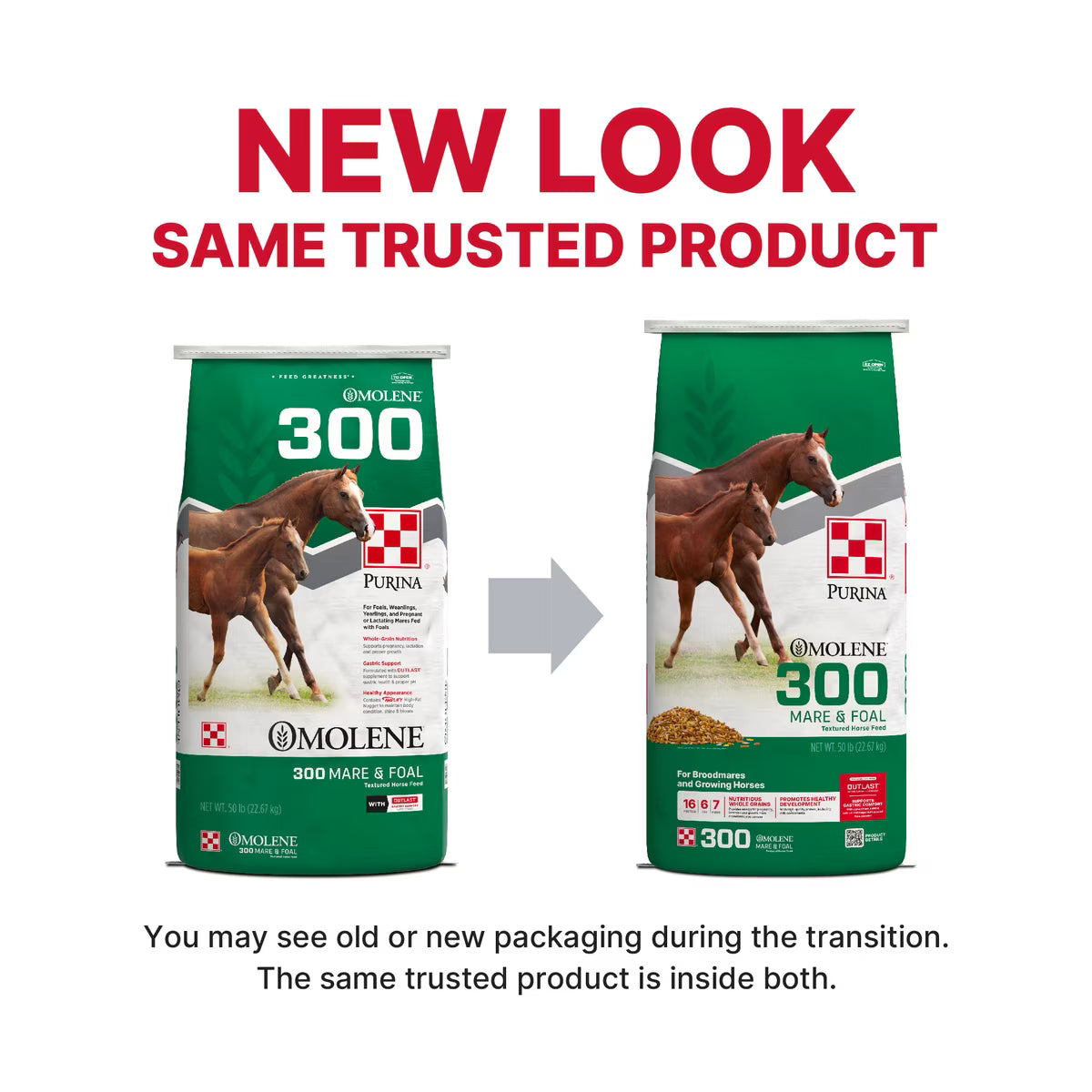 Purina Omolene 300 Mare & Foal Horse Feed, 50-lb