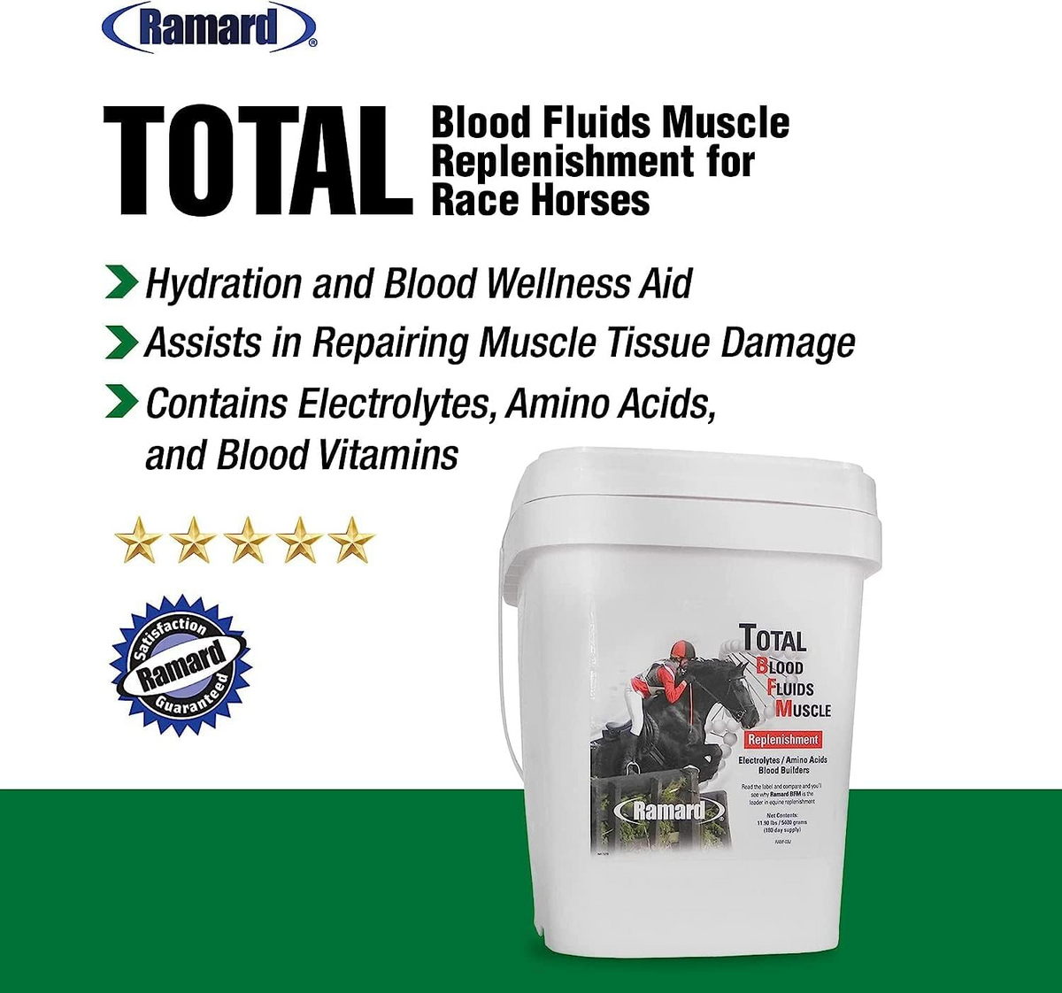 Ramard Total Blood Fluids Muscle Electrolytes Supplement For Horses (1.98 lb, 30 day supply)