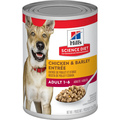 Hill's Science Diet Adult Canned Dog Food, Chicken & Barley Entrée (13.1 oz x 12 cans)