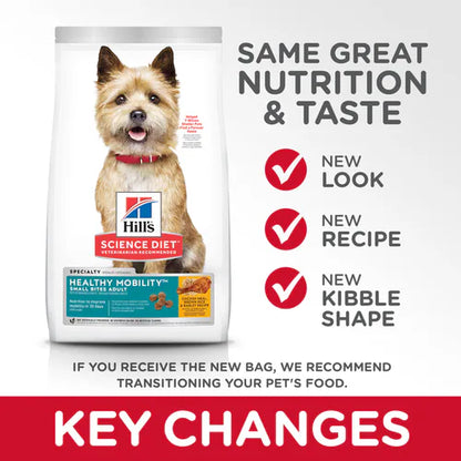 Hill's Science Diet Adult Healthy Mobility Small Bites Chicken Meal, Brown Rice & Barley Recipe Dry Dog Food