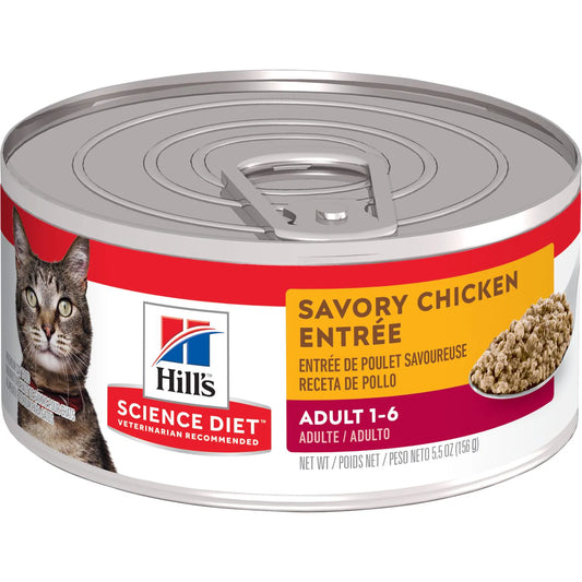 Hill's Science Diet Adult Savory Chicken Entrée Canned Cat Food (5.5 oz x 24 cans)