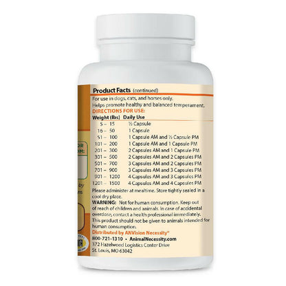 Serenin Vet Calming Supplement for Dogs, Cats & Horses (45 Capsules)