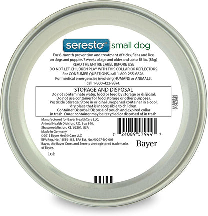 Seresto Flea & Tick Collar for Small Dogs, Under 18 lbs