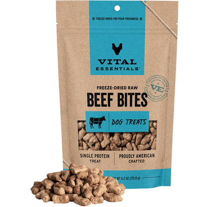 Vital Essentials Freeze-Dried Beef Bites Treats for Dogs