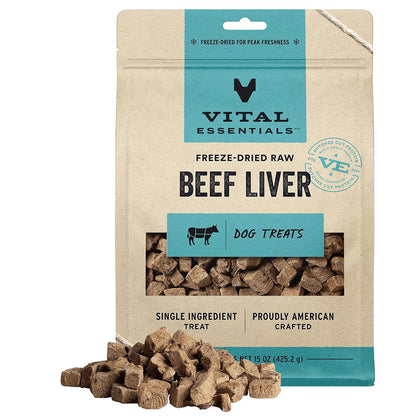 Vital Essentials Freeze-Dried Raw Beef Liver Treats For Dogs