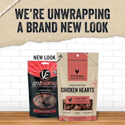 Vital Essentials Freeze-Dried Raw Chicken Hearts Treats For Dogs