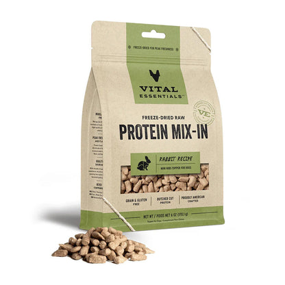 Vital Essentials Freeze-Dried Raw Rabbit Protein Mix-In Meal Topper for Dogs