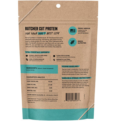 Vital Essentials Freeze-Dried Raw Salmon Bites Treats for Dogs, 5-oz
