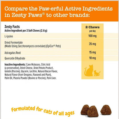 Zesty Paws Aller-Immune Bacon Flavored Immune System Chews for Cats (60 ct)