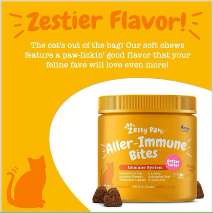 Zesty Paws Aller-Immune Bacon Flavored Immune System Chews for Cats (60 ct)