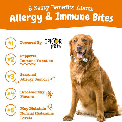 Zesty Paws Allergy&  Immune Bites Lamb Flavored Chews for Dogs (90 ct)