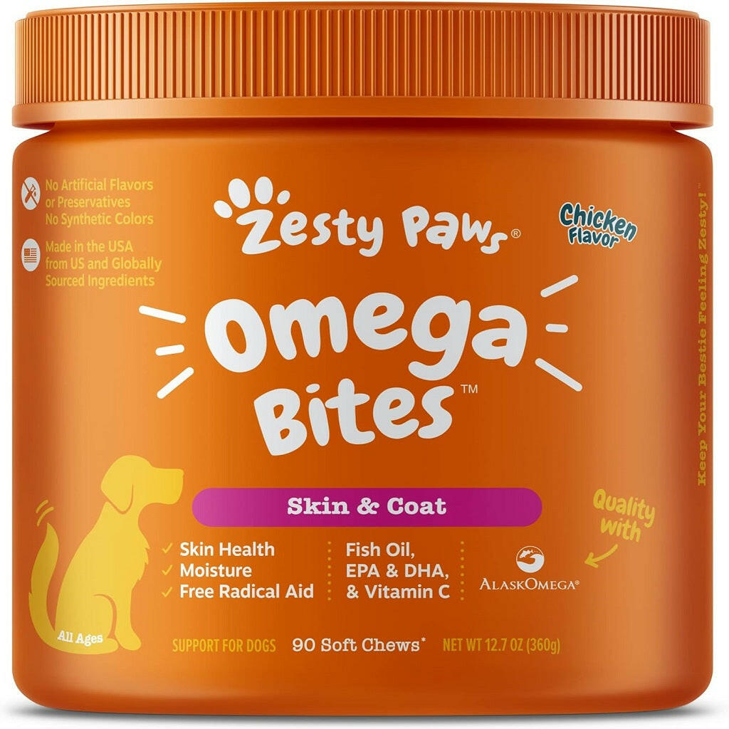 Zesty Paws Omega Bites Chicken Flavored Chews for Dogs (90 ct)
