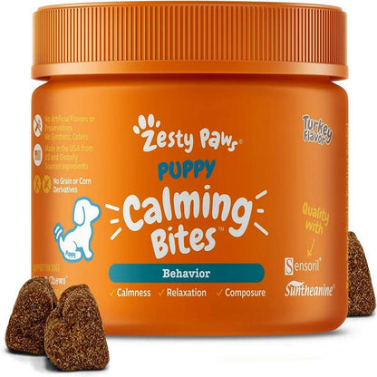 Zesty Paws Puppy Calming Bites Turkey Flavored Chews for Puppies (90 ct)