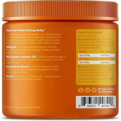 Zesty Paws Salmon Bites Skin Health Chews for Dogs (90 ct)